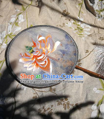 Chinese Ancient Court Embroidered Palace Fans Traditional Hanfu Wedding Silk Fan for Women