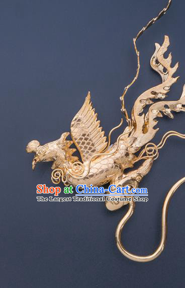Ancient Chinese Ming Dynasty Phoenix Step Shake Hairpins Traditional Hanfu Court Hair Accessories for Women