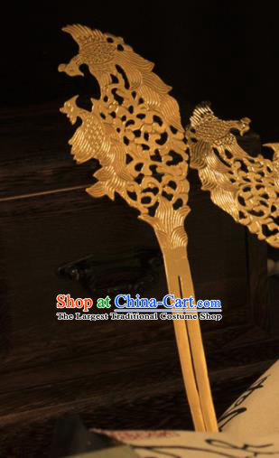 Ancient Chinese Ming Dynasty Golden Hairpins Traditional Hanfu Court Hair Accessories for Women