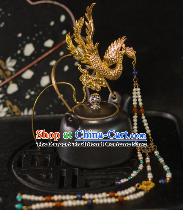 Chinese Handmade Ancient Ming Dynasty Phoenix Hairpins Traditional Hanfu Court Hair Accessories for Women