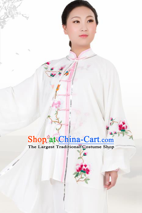 Chinese Traditional Martial Arts Embroidered Plum Costume Best Kung Fu Competition Tai Chi Training Clothing for Women