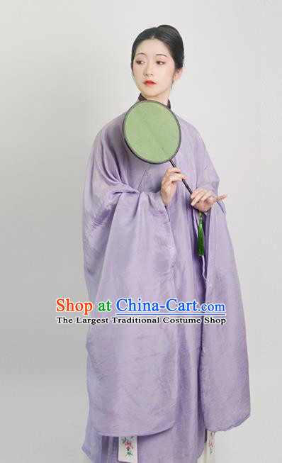 Traditional Chinese Ming Dynasty Young Mistress Purple Hanfu Dress Ancient Nobility Lady Replica Costumes for Women