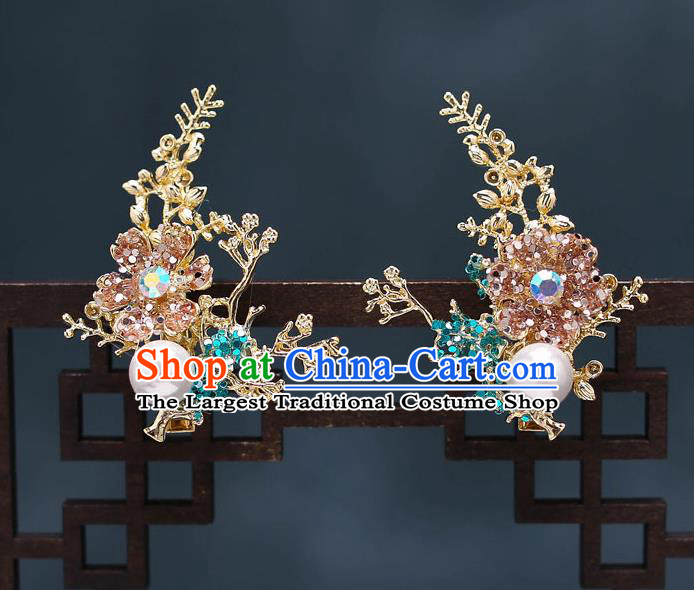 Top Chinese Traditional Bride Green Dragonfly Hair Crown Handmade Wedding Tassel Hairpins Hair Accessories Complete Set