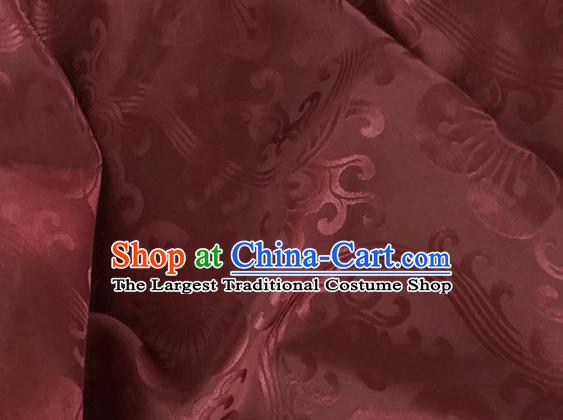 Asian Chinese Traditional Plum Pattern Design Wine Red Brocade China Hanfu Satin Fabric Material