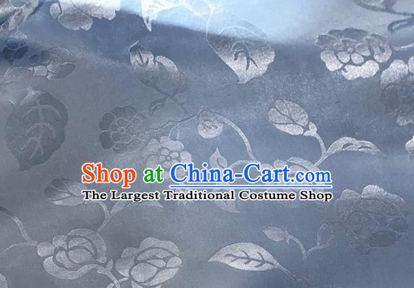 Asian Chinese Traditional Twine Pattern Design Light Blue Brocade China Hanfu Satin Fabric Material