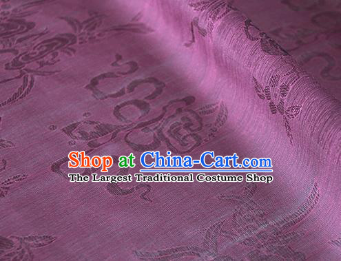 Asian Chinese Traditional Auspicious Pattern Design Purple Brocade China Hanfu Silk Fabric Material