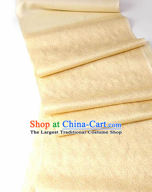Asian Chinese Traditional Embroidered Pattern Design Yellow Silk Fabric China Hanfu Silk Material