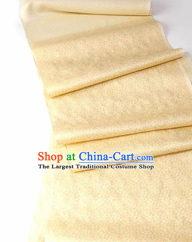 Asian Chinese Traditional Embroidered Pattern Design Yellow Silk Fabric China Hanfu Silk Material