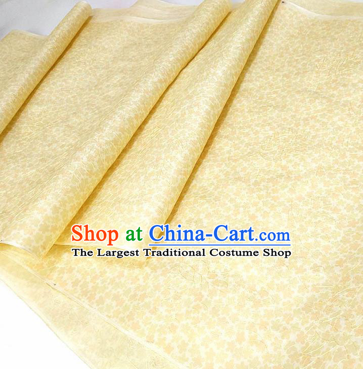 Asian Chinese Traditional Embroidered Pattern Design Yellow Silk Fabric China Hanfu Silk Material