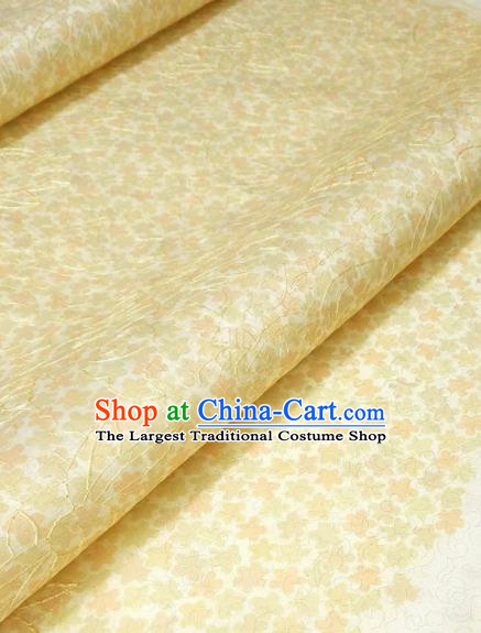 Asian Chinese Traditional Embroidered Pattern Design Yellow Silk Fabric China Hanfu Silk Material