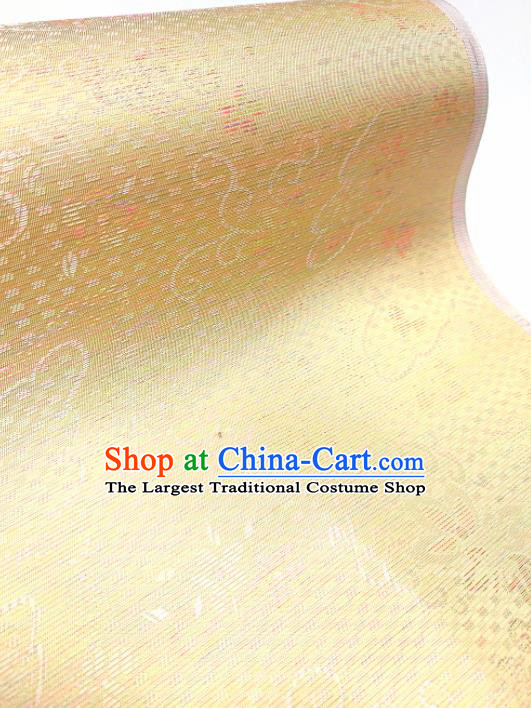 Asian Chinese Traditional Pattern Design Golden Brocade Silk Fabric China Hanfu Satin Material