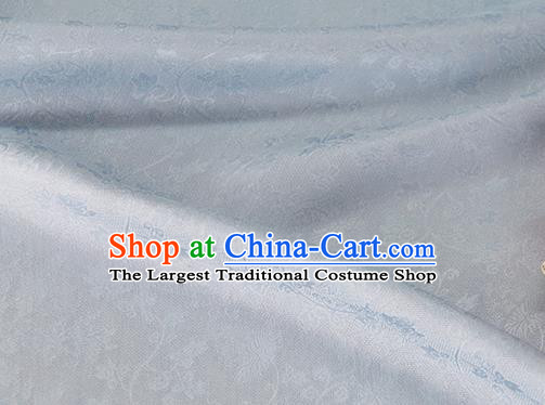 Asian Chinese Traditional Twine Albizia Pattern Design Light Blue Silk Fabric Chinese Qipao Material