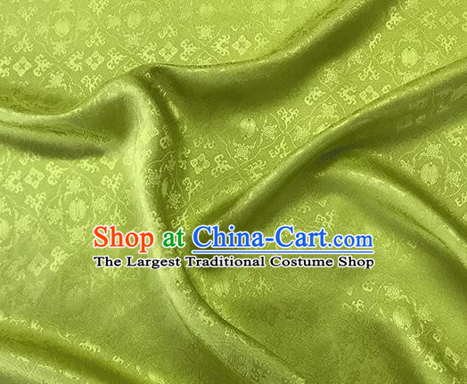 Asian Chinese Traditional Kaki Pedicle Pattern Design Light Green Silk Fabric China Qipao Material