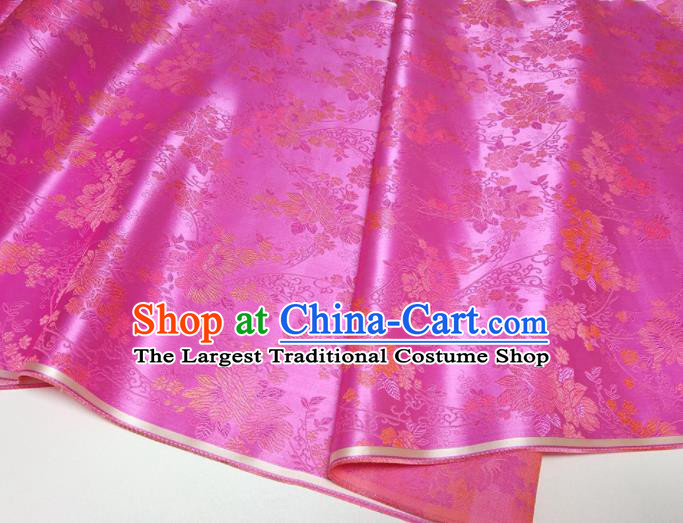 Asian Chinese Traditional Pattern Design Rosy Brocade Silk Fabric China Hanfu Satin Material