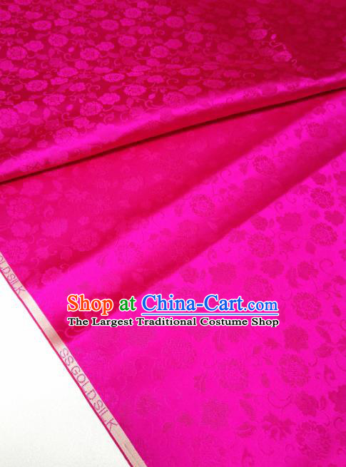 Asian Chinese Traditional Pattern Design Rosy Brocade Silk Fabric China Hanfu Satin Material