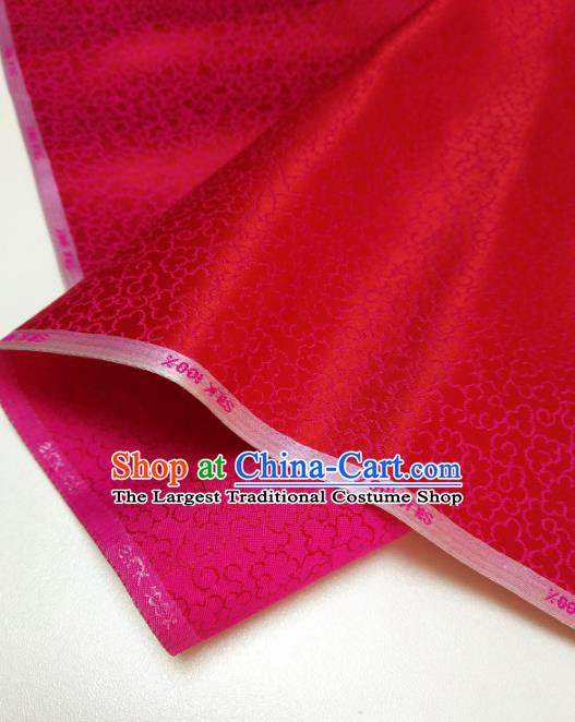 Asian Chinese Traditional Embroidered Flowers Pattern Design Red Silk Fabric China Hanfu Silk Material