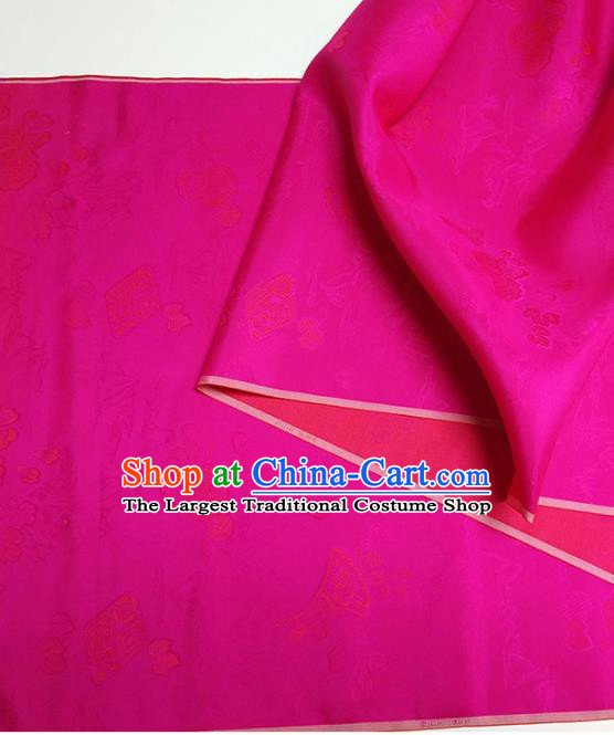 Asian Chinese Traditional Ginkgo Pattern Design Rosy Silk Fabric China Hanfu Silk Material