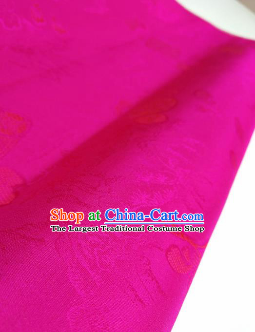 Asian Chinese Traditional Ginkgo Pattern Design Rosy Silk Fabric China Hanfu Silk Material