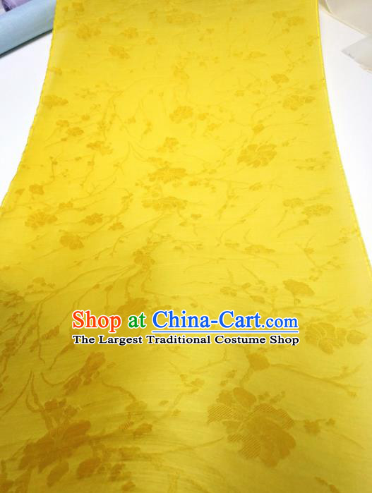 Asian Chinese Traditional Pattern Design Yellow Silk Fabric China Hanfu Silk Material