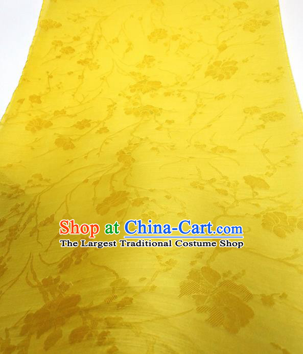 Asian Chinese Traditional Pattern Design Yellow Silk Fabric China Hanfu Silk Material