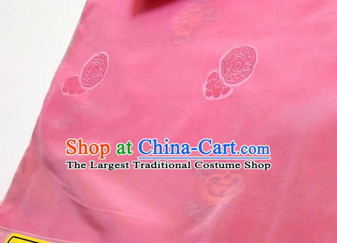 Asian Chinese Traditional Roses Pattern Design Rosy Silk Fabric China Hanfu Silk Material