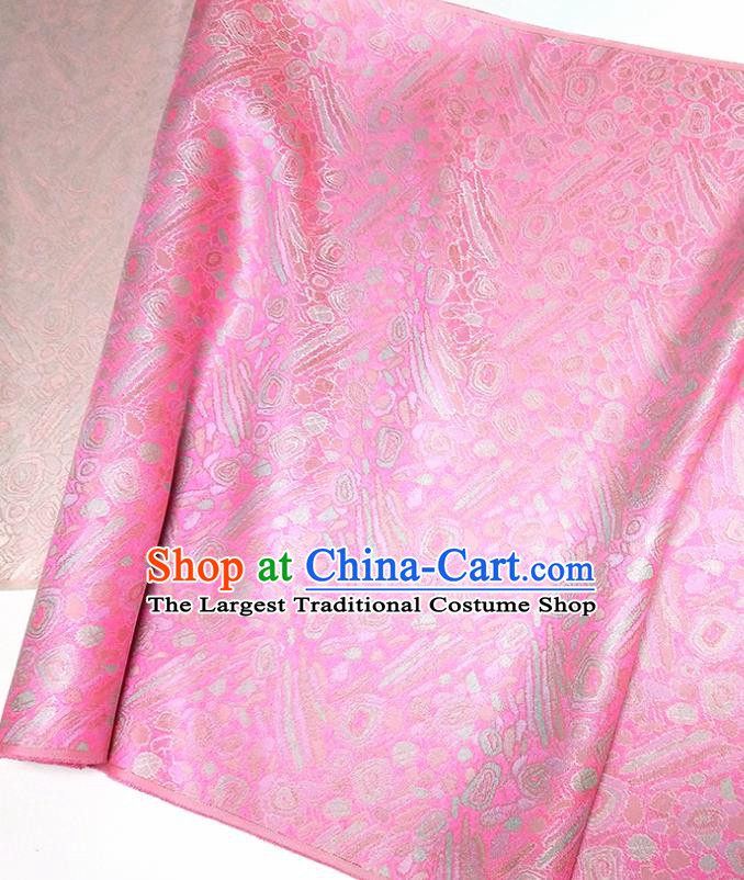 Asian Chinese Traditional Pattern Design Peach Pink Brocade Silk Fabric China Hanfu Satin Material