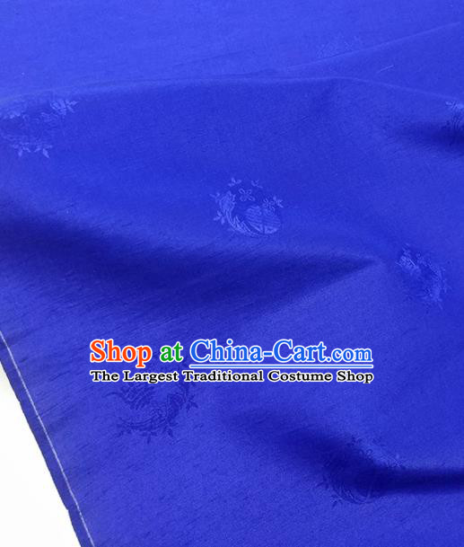 Chinese Traditional Royal Pattern Design Royalblue Silk Fabric Asian China Hanfu Silk Material