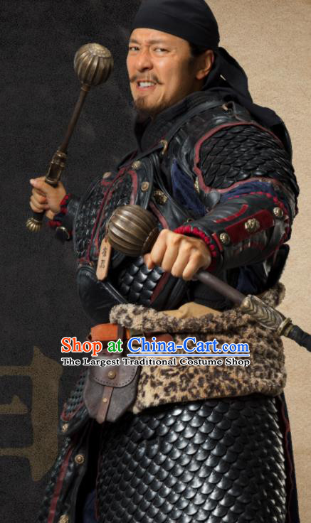 Chinese Ancient Tang Dynasty Imperial Bodyguard Body Armor the Longest Day in Chang An Cui Qi Replica Costumes and Headpiece Complete Set
