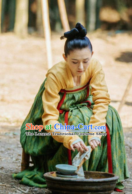 Chinese Ancient Tang Dynasty Court Maid Drama the Longest Day in Chang An Tan Qi Replica Costumes for Women