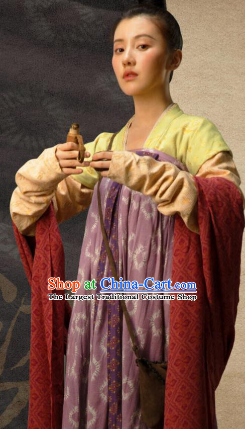 Ancient Chinese Tang Dynasty Female Civilian Drama the Longest Day in Chang An Wen Ran Replica Costumes for Women