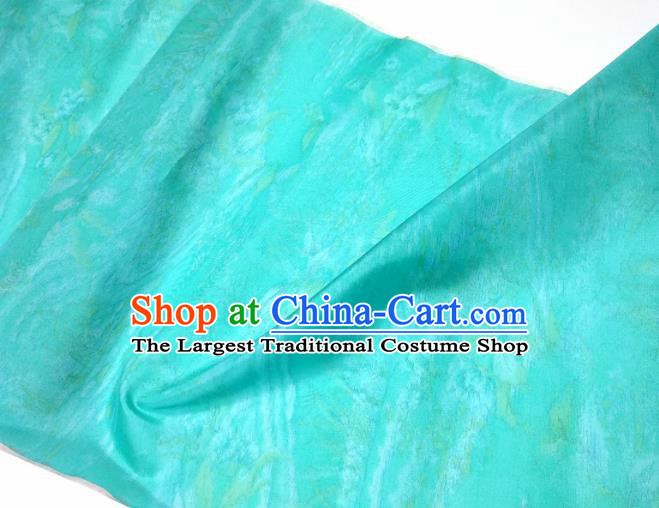 Chinese Traditional Pattern Design Blue Silk Fabric Asian China Hanfu Silk Material