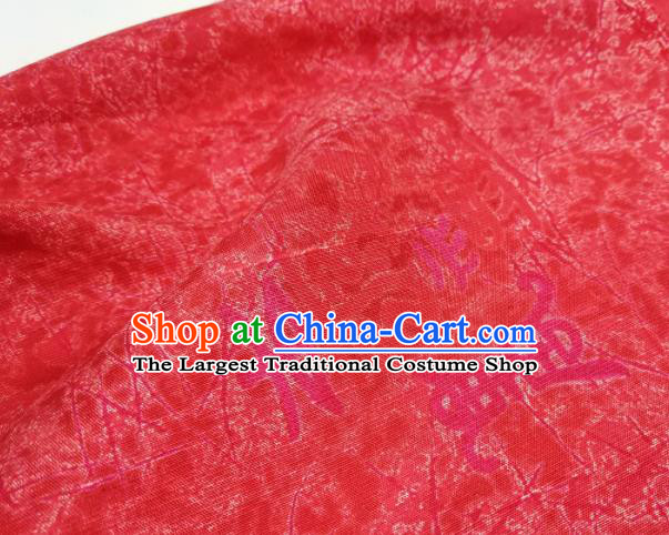Chinese Traditional Pattern Design Red Silk Fabric Asian China Hanfu Silk Material