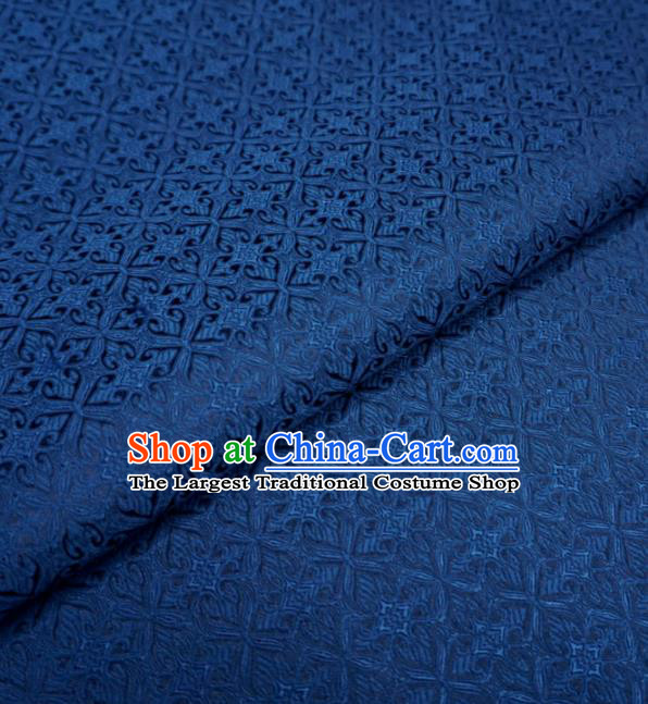 Chinese Traditional Pattern Design Navy Brocade Fabric Asian Satin China Hanfu Silk Material