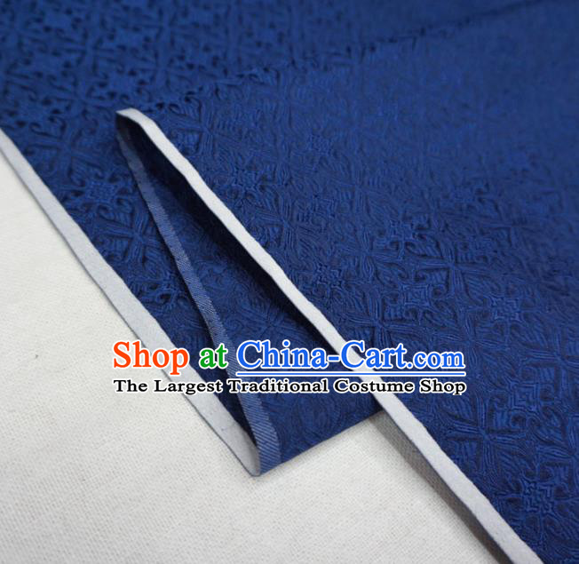 Chinese Traditional Pattern Design Navy Brocade Fabric Asian Satin China Hanfu Silk Material