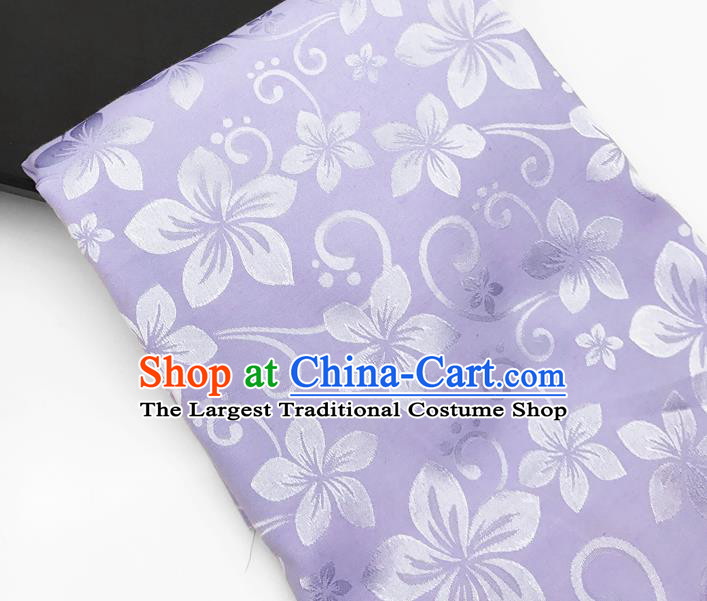Chinese Traditional Flowers Pattern Design Lilac Brocade Fabric Asian China Satin Hanfu Material