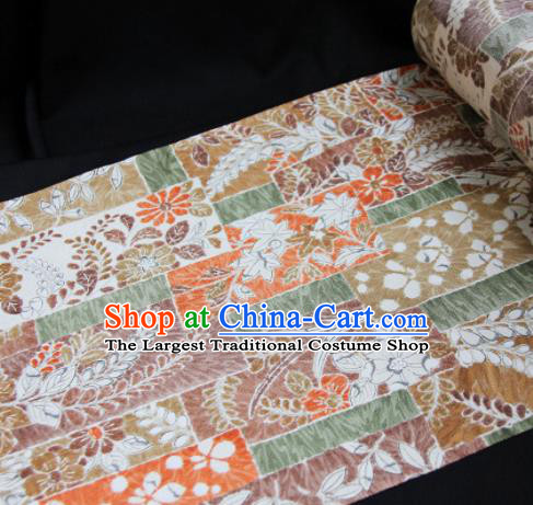 Chinese Traditional Maple Leaf Pattern Design Silk Fabric Asian Brocade China Hanfu Satin Material