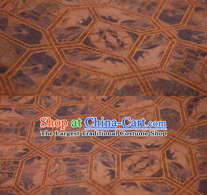 Chinese Traditional Pattern Design Brown Silk Fabric Asian China Hanfu Mulberry Silk Material