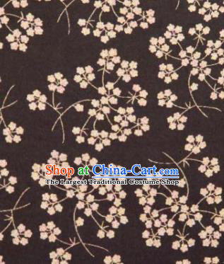 Chinese Traditional Pentas Pattern Design Brown Silk Fabric Asian China Hanfu Mulberry Silk Material