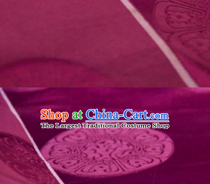 Chinese Traditional Round Flowers Pattern Design Rosy Silk Fabric Asian China Hanfu Rayon Material