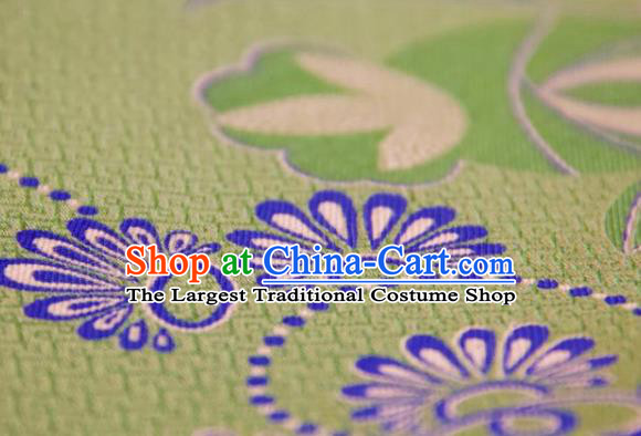 Chinese Traditional Pattern Design Light Green Silk Fabric Asian China Hanfu Gambiered Guangdong Mulberry Silk Material