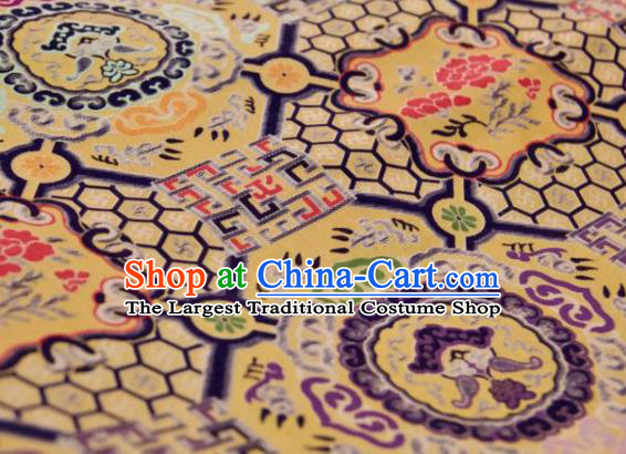 Chinese Traditional Pattern Design Purple Silk Fabric Asian China Hanfu Gambiered Guangdong Mulberry Silk Material