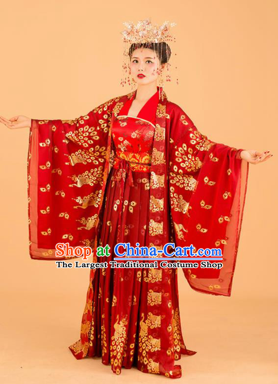 Chinese Traditional Wedding Dress Ancient Song Dynasty Bride Princess Costumes for Women