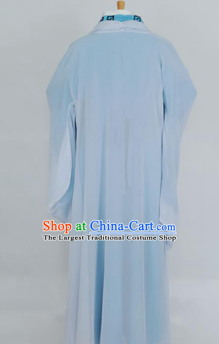 Chinese Traditional Nobility Childe Blue Clothing Ancient Song Dynasty Scholar Costumes for Men