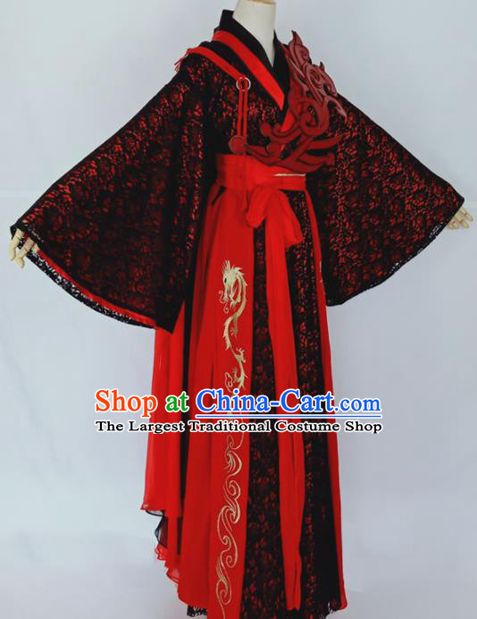 Chinese Traditional Drama Embroidered Dress Ancient Female Swordsman Costumes for Women