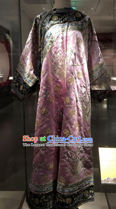 Chinese Traditional Qing Dynasty Manchu Lady Pink Dress Ancient Princess Costume for Women