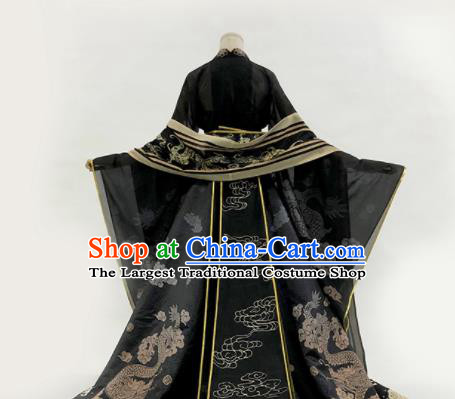 Chinese Traditional Tang Dynasty Empress Black Dress Ancient Court Queen Costumes for Women