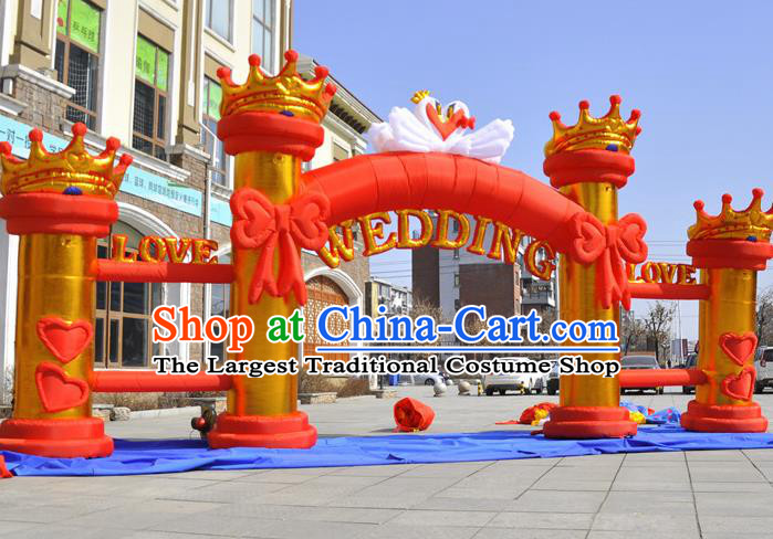 Large Christmas Day New Year Inflatable Models Wedding Red Bowknot Inflatable Arches Archway