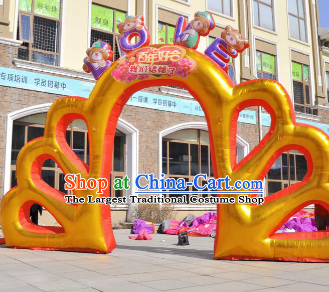 Large Christmas Inflatable Golden Archway Product Models Wedding Inflatable Arches