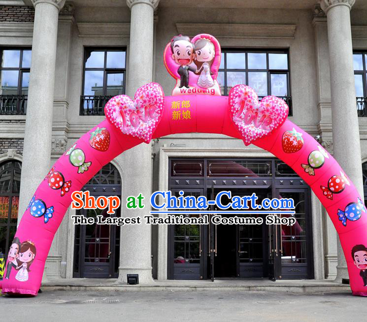 Large Chinese Wedding Inflatable Pink Archway Product Models New Year Inflatable Arches
