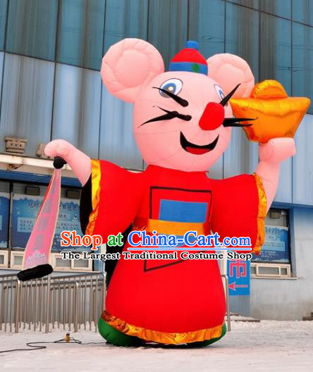 Large Chinese New Year Inflatable Red Rat of Wealth Models Inflatable Arches Archway